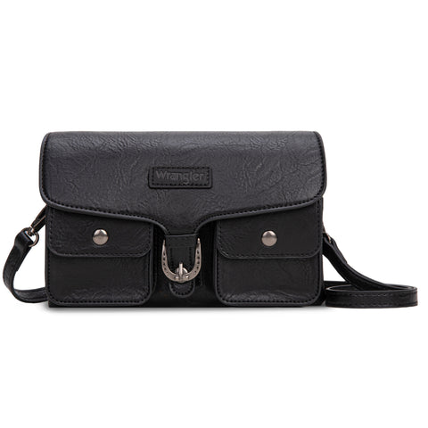 WG320-209  Wrangler Vintage-Inspired Crossbody Bag -Black