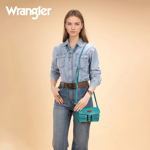 WG320-209  Wrangler Vintage-Inspired Crossbody Bag -Turquoise