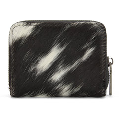 WG322-W088   Wrangler Genuine Hair-On Cowhide Zip-Around Wallet - Black