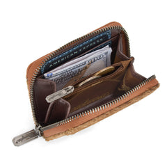 WG322-W088   Wrangler Genuine Hair-On Cowhide Zip-Around Wallet - Brown