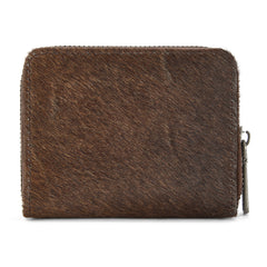WG322-W088   Wrangler Genuine Hair-On Cowhide Zip-Around Wallet - Coffee