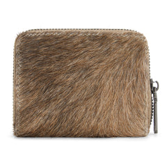 WG322-W088   Wrangler Genuine Hair-On Cowhide Zip-Around Wallet - Khaki