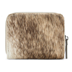 WG322-W088   Wrangler Genuine Hair-On Cowhide Zip-Around Wallet -Tan