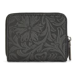 WG322-W089   Wrangler Tooled Zip-Around Wallet - Black