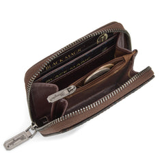 WG322-W089   Wrangler Tooled Zip-Around Wallet - Coffee