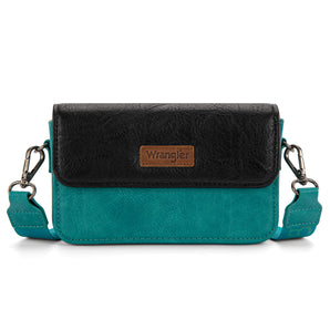 WG329-206 Wrangler Dual Tone Small Crossbody Wallet - Turquoise