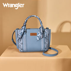 WG331-2005  Wrangler Bandana Paisley Print Tote/Crossbody -Jean
