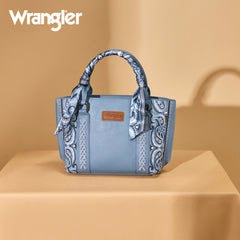 WG331-2005  Wrangler Bandana Paisley Print Tote/Crossbody -Jean