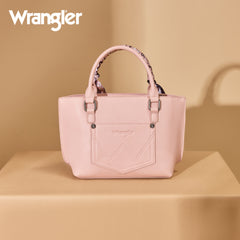 WG331-2005  Wrangler Bandana Paisley Print Tote/Crossbody -Pink