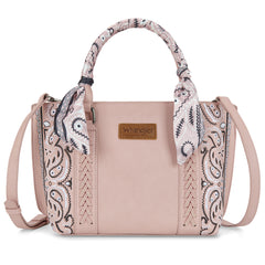 WG331-2005  Wrangler Bandana Paisley Print Tote/Crossbody -Pink