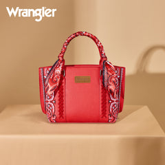 WG331-2005  Wrangler Bandana Paisley Print Tote/Crossbody -Red