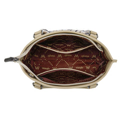 WG331-2005  Wrangler Bandana Paisley Print Tote/Crossbody -Tan