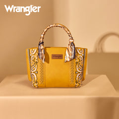 WG331-2005  Wrangler Bandana Paisley Print Tote/Crossbody -Yellow