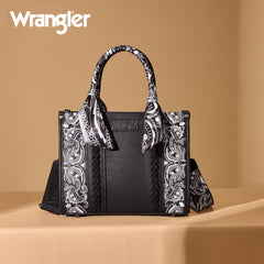 WG331-8120S  Wrangler Bandana Paisley Print Tote/Crossbody -Black