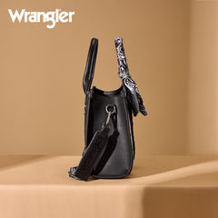 WG331-8120S  Wrangler Bandana Paisley Print Tote/Crossbody -Black