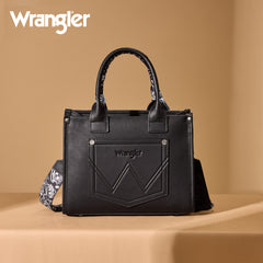 WG331-8120S  Wrangler Bandana Paisley Print Tote/Crossbody -Black
