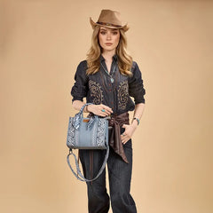 WG331-8120S  Wrangler Bandana Paisley Print Tote/Crossbody -Jean