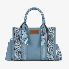 WG331-8120S  Wrangler Bandana Paisley Print Tote/Crossbody -Jean
