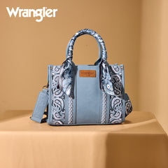 WG331-8120S  Wrangler Bandana Paisley Print Tote/Crossbody -Jean
