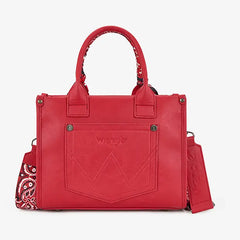 WG331-8120S  Wrangler Bandana Paisley Print Tote/Crossbody -Red