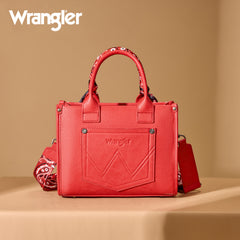 WG331-8120S  Wrangler Bandana Paisley Print Tote/Crossbody -Red