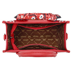 WG331-8120S  Wrangler Bandana Paisley Print Tote/Crossbody -Red
