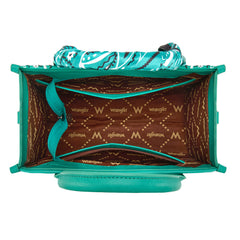 WG331-8120S  Wrangler Bandana Paisley Print Tote/Crossbody -Turquoise