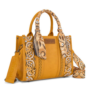 WG331-8120SYL Wrangler Braided Paisley Bandana Tote Bag - Yellow