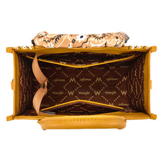 WG331-8120S  Wrangler Bandana Paisley Print Tote/Crossbody -Yellow