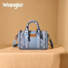 WG331-9012  Wrangler Bandana Paisley Print Barrel Crossbody -Jean