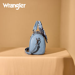 WG331-9012  Wrangler Bandana Paisley Print Barrel Crossbody -Jean