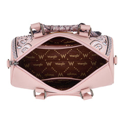 WG331-9012  Wrangler Bandana Paisley Print Barrel Crossbody - Pink