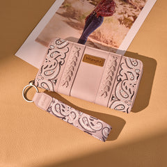 WG331-W115   Wrangler  Bandana Paisley Print  Wallet  - Pink
