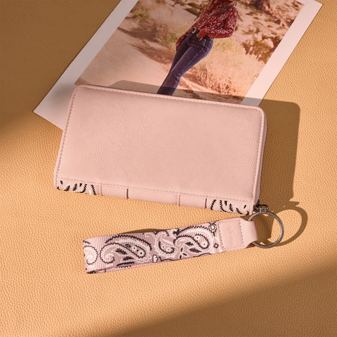 WG331-W115   Wrangler  Bandana Paisley Print  Wallet  - Pink