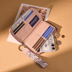 WG331-W115   Wrangler  Bandana Paisley Print  Wallet  - Pink