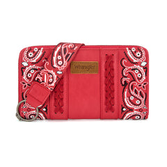 WG331-W115   Wrangler  Bandana Paisley Print  Wallet  -Red