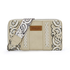 WG331-W115TN Wrangler Braided Paisley Bandana Wallet - Tan