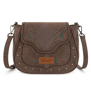 WG333-2003CF Wrangler Aztec Saddle Crossbody Bag - Coffee