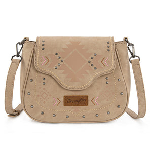 WG333-2003TN Wrangler Aztec Saddle Crossbody Bag - Tan