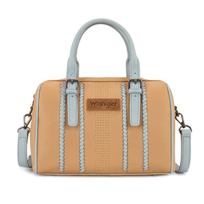 WG336-9013TN-JN Wrangler Braided Crossbody Boston Bag - Tan-Jean