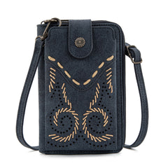 WG337-183  Wrangler Western Stitch RFID Phone Crossbody Wallet/Crossbody -Navy