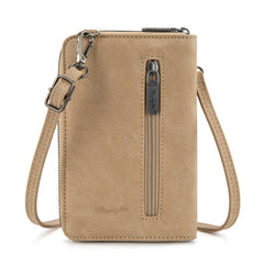 WG337-183  Wrangler Western Stitch RFID Phone Crossbody Wallet/Crossbody - Tan