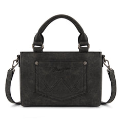 WG337-2003  Wrangler Embroidered Swirl  MIni Satchel/ Crossbody - Black