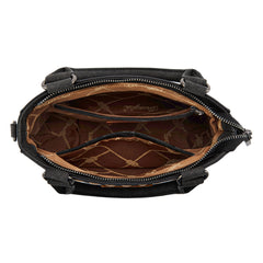 WG337-2003  Wrangler Embroidered Swirl  MIni Satchel/ Crossbody - Black