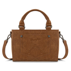 WG337-2003  Wrangler Embroidered Swirl  Mini Satchel/ Crossbody - Brown