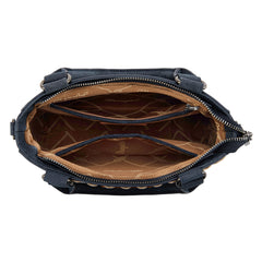 WG337-2003  Wrangler Embroidered Swirl  Mini Satchel/ Crossbody -Navy