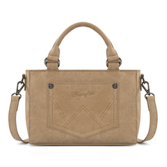 WG337-2003  Wrangler Embroidered Swirl  Mini Satchel/ Crossbody -Tan