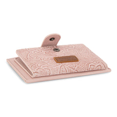 WG338-W099   Wrangler Floral Embossed Bi-fold Wallet with Key Ring - Dark Pink