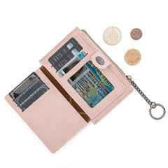 WG338-W099   Wrangler Floral Embossed Bi-fold Wallet with Key Ring - Dark Pink