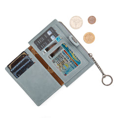 WG338-W099   Wrangler Floral Embossed Bi-fold Wallet with Key Ring -Jean